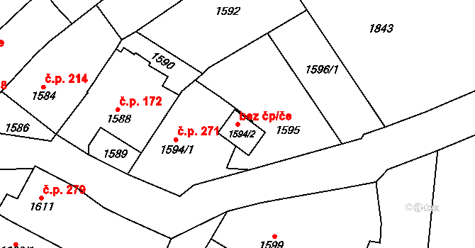 Šitbořice 83032428 na parcele st. 1594/2 v KÚ Šitbořice, Katastrální mapa