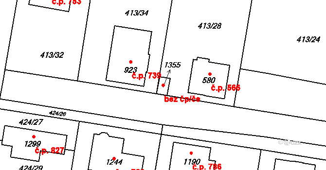 Velký Osek 95553428 na parcele st. 1355 v KÚ Velký Osek, Katastrální mapa
