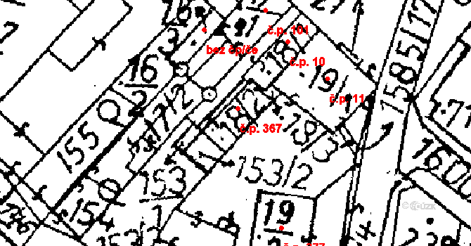 Zbraslavice 367 na parcele st. 18/2 v KÚ Zbraslavice, Katastrální mapa