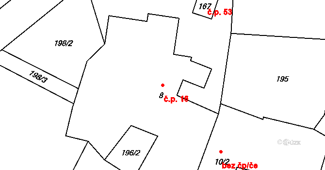 Luhov 16, Brniště na parcele st. 8 v KÚ Luhov u Mimoně, Katastrální mapa