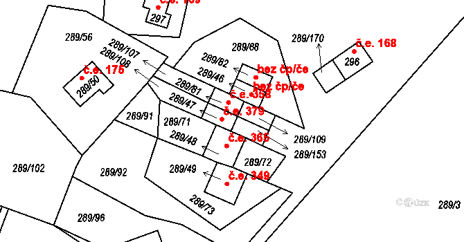 Milná 379, Frymburk na parcele st. 289/47 v KÚ Frymburk, Katastrální mapa