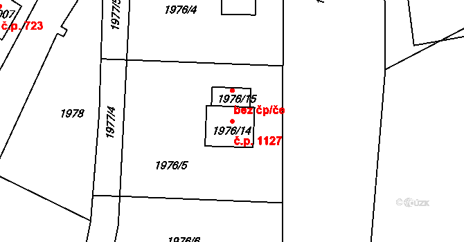 Pod Cvilínem 1127, Krnov na parcele st. 1976/14 v KÚ Opavské Předměstí, Katastrální mapa