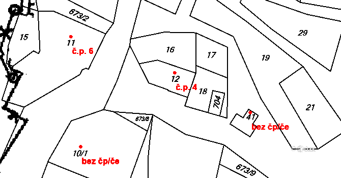 Divišovice 4, Dešenice na parcele st. 12 v KÚ Divišovice u Děpoltic, Katastrální mapa