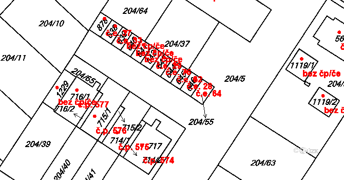 Luka nad Jihlavou 28 na parcele st. 645 v KÚ Luka nad Jihlavou, Katastrální mapa
