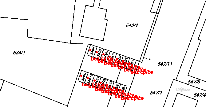 Lipůvka 43 na parcele st. 544/6 v KÚ Lipůvka, Katastrální mapa