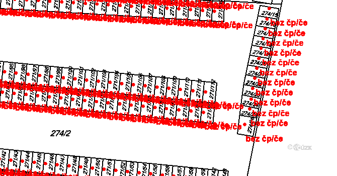 Plzeň 40202429 na parcele st. 271/109 v KÚ Doudlevce, Katastrální mapa