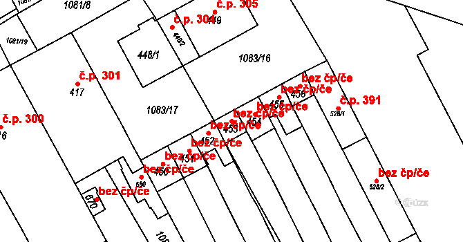 Uherčice 40659429 na parcele st. 453 v KÚ Uherčice u Hustopečí, Katastrální mapa