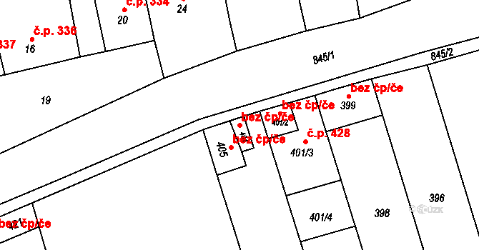 Grygov 40827429 na parcele st. 404 v KÚ Grygov, Katastrální mapa