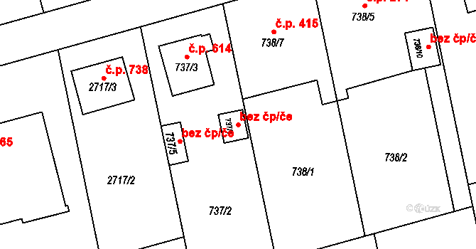 Opava 43778429 na parcele st. 737/4 v KÚ Kylešovice, Katastrální mapa