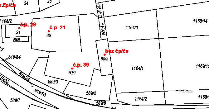 Sulimov 45022429 na parcele st. 60/2 v KÚ Sulimov, Katastrální mapa