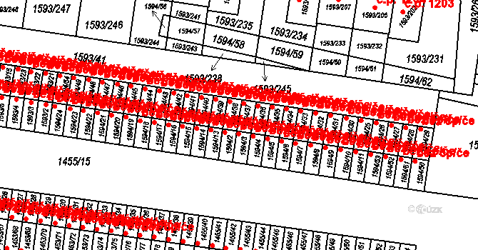 Kosmonosy 45294429 na parcele st. 1594/38 v KÚ Kosmonosy, Katastrální mapa