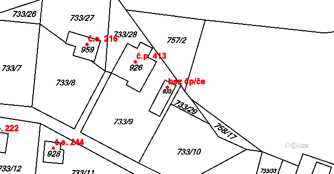 Frýdek-Místek 46660429 na parcele st. 933 v KÚ Skalice u Frýdku-Místku, Katastrální mapa