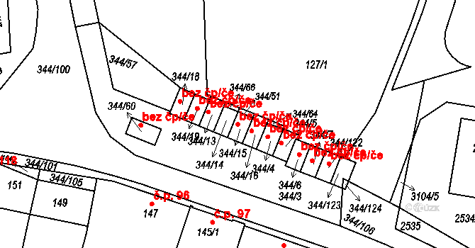 Milovice 49049429 na parcele st. 344/15 v KÚ Milovice u Mikulova, Katastrální mapa