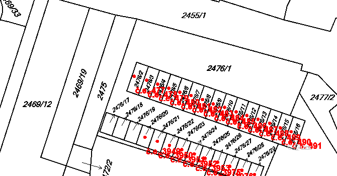 Šumbark 480,495, Havířov na parcele st. 2476/5 v KÚ Šumbark, Katastrální mapa
