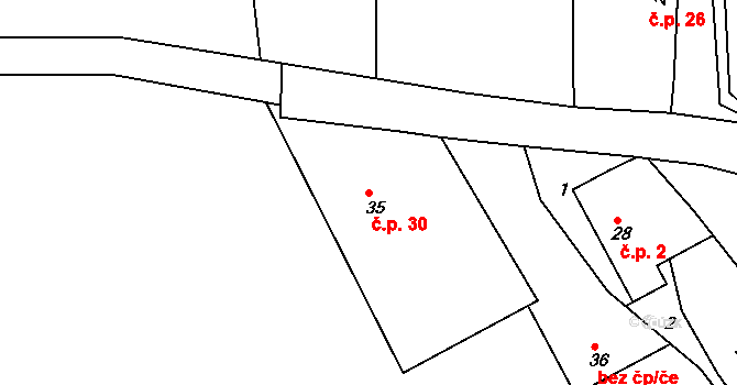 Zbyslavec 30, Míčov-Sušice na parcele st. 35 v KÚ Zbyslavec, Katastrální mapa