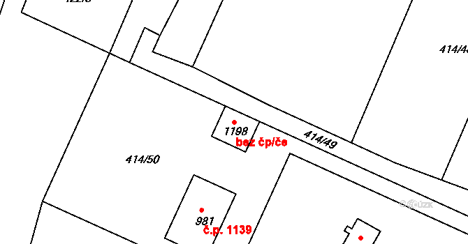 Kamenice 87247429 na parcele st. 1198 v KÚ Ládví, Katastrální mapa