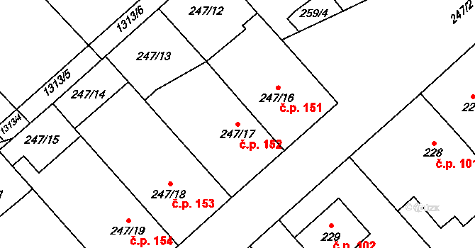 Přerov VIII-Henčlov 152, Přerov na parcele st. 247/17 v KÚ Henčlov, Katastrální mapa