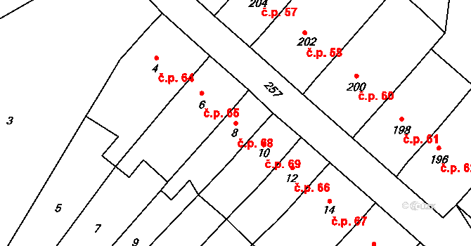 Kojetín II-Popůvky 68, Kojetín na parcele st. 8 v KÚ Popůvky u Kojetína, Katastrální mapa