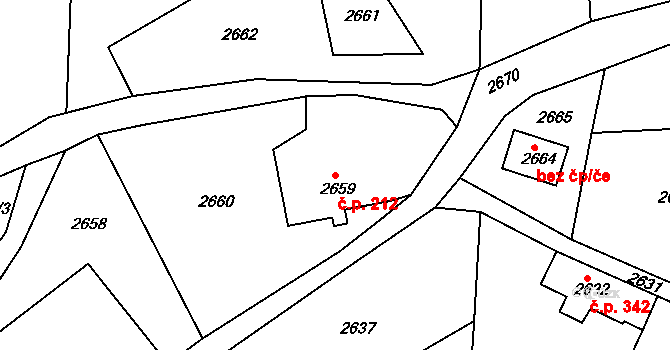 Smržovka 212 na parcele st. 2659 v KÚ Smržovka, Katastrální mapa