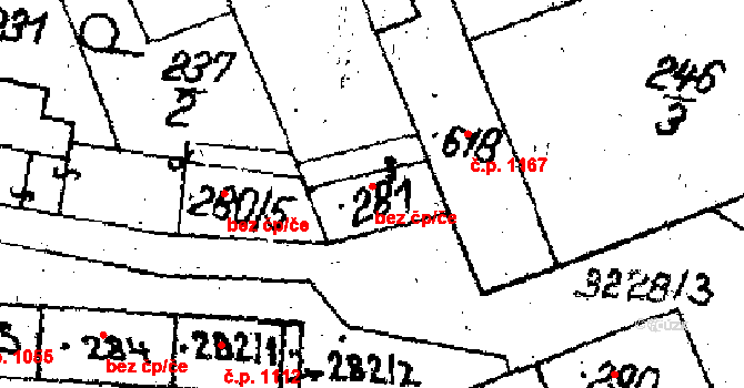 Jaroměřice nad Rokytnou 1126 na parcele st. 281 v KÚ Jaroměřice nad Rokytnou, Katastrální mapa