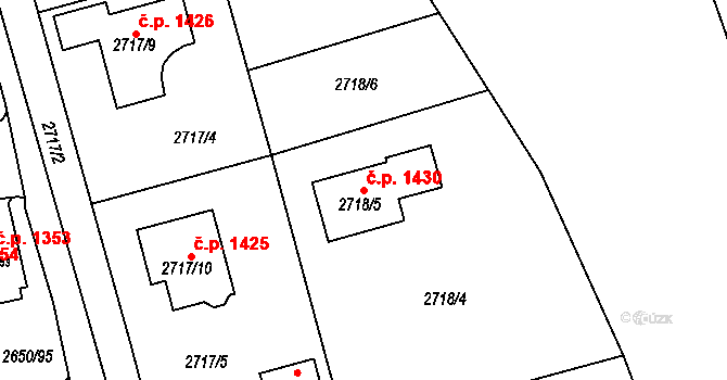 Frýdlant 1430 na parcele st. 2718/5 v KÚ Frýdlant, Katastrální mapa