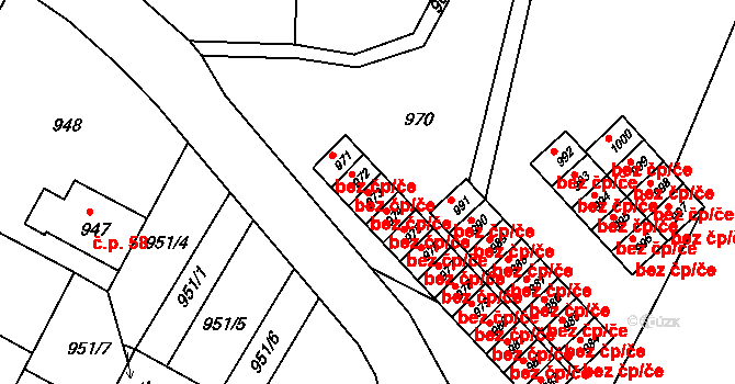 Mimoň 39748430 na parcele st. 973 v KÚ Mimoň, Katastrální mapa