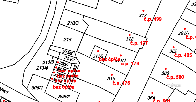 Hořice 39760430 na parcele st. 311/2 v KÚ Hořice v Podkrkonoší, Katastrální mapa