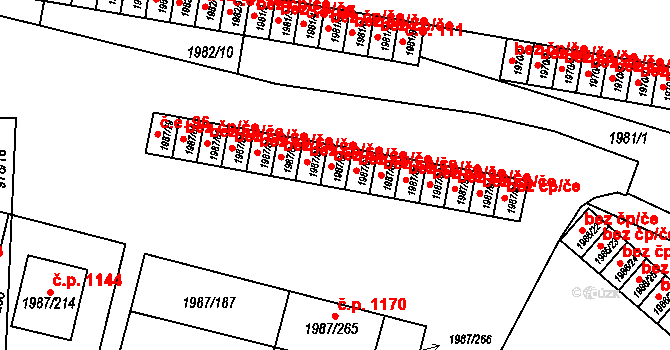 Nýřany 41645430 na parcele st. 1987/86 v KÚ Nýřany, Katastrální mapa