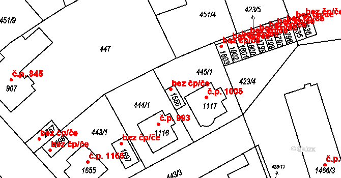 Ústí nad Orlicí 41842430 na parcele st. 1556 v KÚ Ústí nad Orlicí, Katastrální mapa
