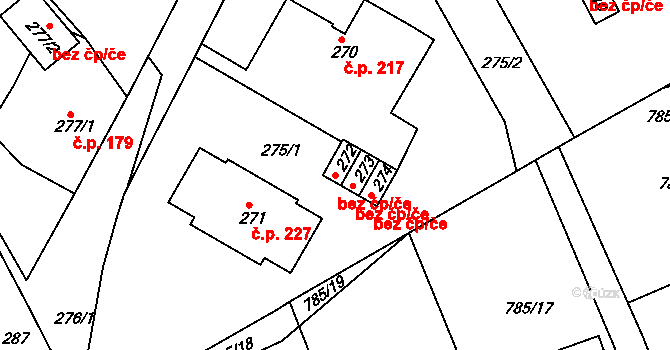 Lubná 42704430 na parcele st. 272 v KÚ Lubná u Rakovníka, Katastrální mapa