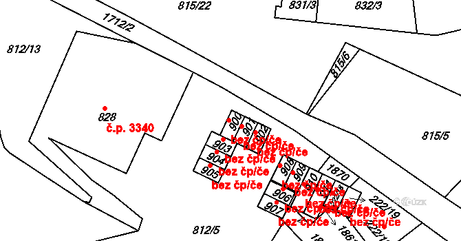 Jablonec nad Nisou 44208430 na parcele st. 900 v KÚ Jablonecké Paseky, Katastrální mapa