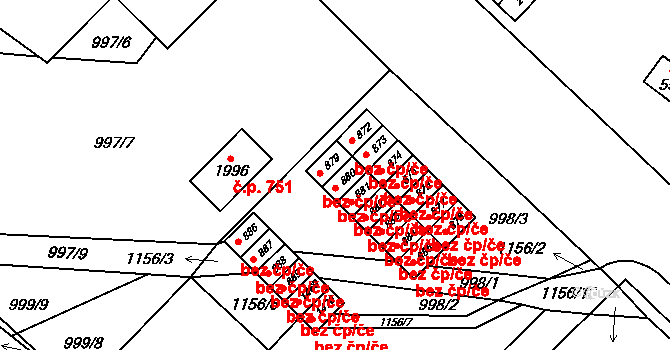 Kdyně 45244430 na parcele st. 879 v KÚ Kdyně, Katastrální mapa