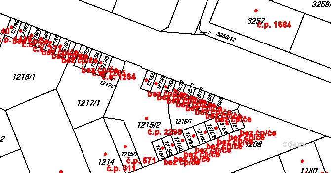 Litoměřice 47611430 na parcele st. 1215/4 v KÚ Litoměřice, Katastrální mapa