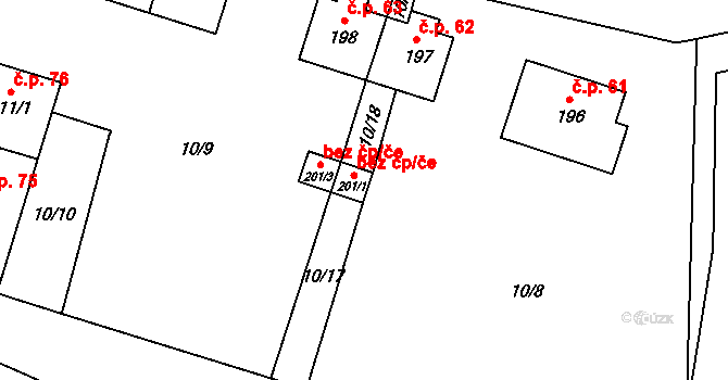 Komařice 50248430 na parcele st. 201/1 v KÚ Komařice, Katastrální mapa