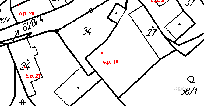 Smržovice 10, Kdyně na parcele st. 27 v KÚ Smržovice, Katastrální mapa