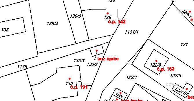 Meclov 77755430 na parcele st. 133/2 v KÚ Meclov, Katastrální mapa