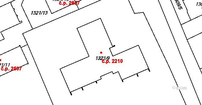Louny 2210 na parcele st. 1321/9 v KÚ Louny, Katastrální mapa