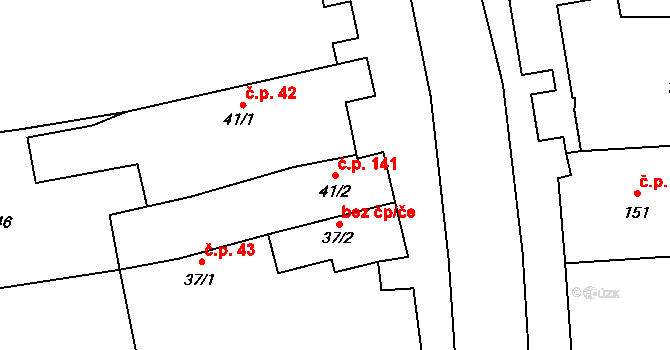 Citonice 141 na parcele st. 41/2 v KÚ Citonice, Katastrální mapa