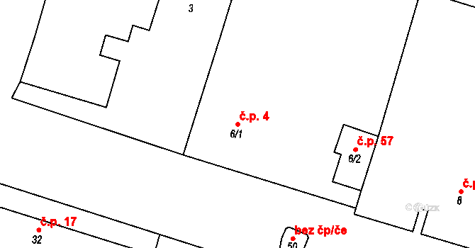 Prokopov 4 na parcele st. 6/1 v KÚ Prokopov, Katastrální mapa
