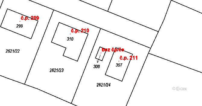 Kluky 120289431 na parcele st. 308 v KÚ Kluky u Písku, Katastrální mapa