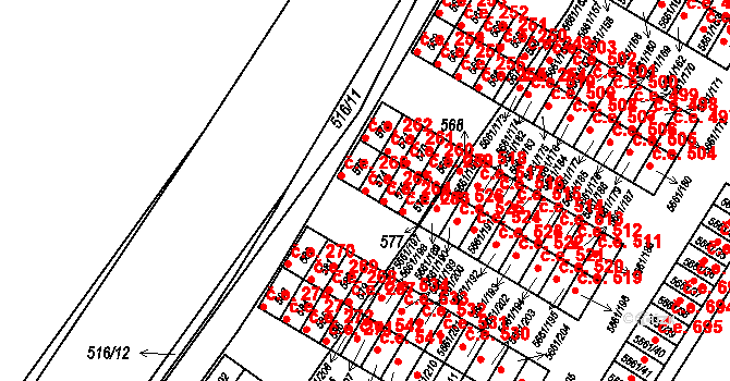 Pístov 265, Jihlava na parcele st. 574 v KÚ Pístov u Jihlavy, Katastrální mapa