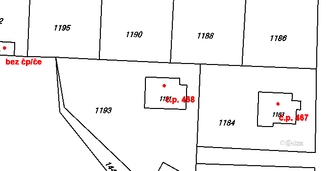 Horní Těrlicko 468, Těrlicko na parcele st. 1191 v KÚ Horní Těrlicko, Katastrální mapa