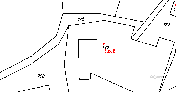 Radvanice 6, Kobyly na parcele st. 142 v KÚ Kobyly, Katastrální mapa