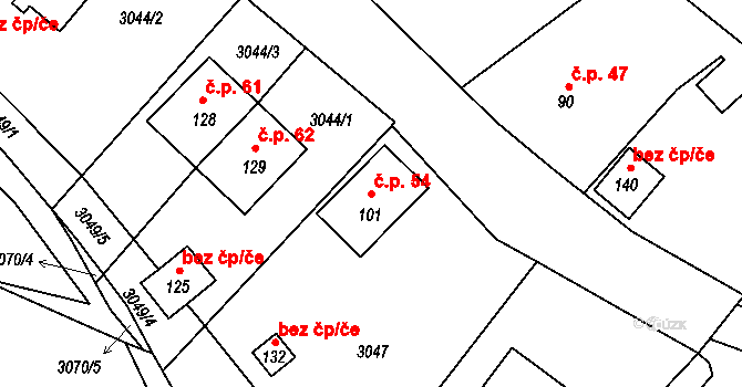 Holašovice 54, Jankov na parcele st. 101 v KÚ Holašovice, Katastrální mapa