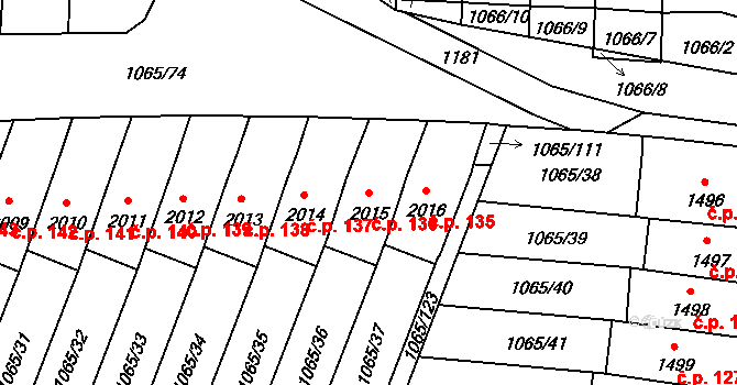 Hamrníky 136, Mariánské Lázně na parcele st. 2015 v KÚ Úšovice, Katastrální mapa