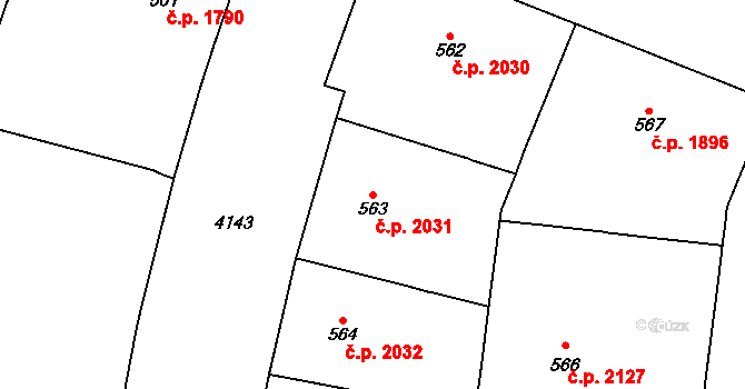 Vinohrady 2031, Praha na parcele st. 563 v KÚ Vinohrady, Katastrální mapa