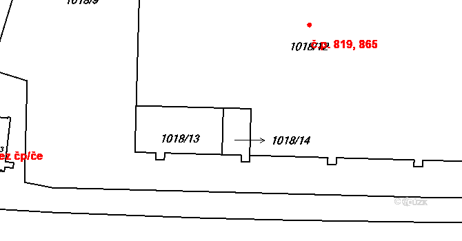 Čimice 792, Praha na parcele st. 1018/14 v KÚ Čimice, Katastrální mapa