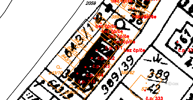 Nasavrky 312 na parcele st. 477/2 v KÚ Nasavrky, Katastrální mapa