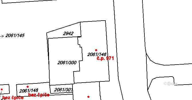 České Budějovice 2 971, České Budějovice na parcele st. 2061/146 v KÚ České Budějovice 2, Katastrální mapa