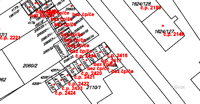 Mizerov 2417, Karviná na parcele st. 2110/3 v KÚ Karviná-město, Katastrální mapa